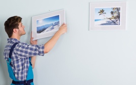 Service hanging pictures shelves